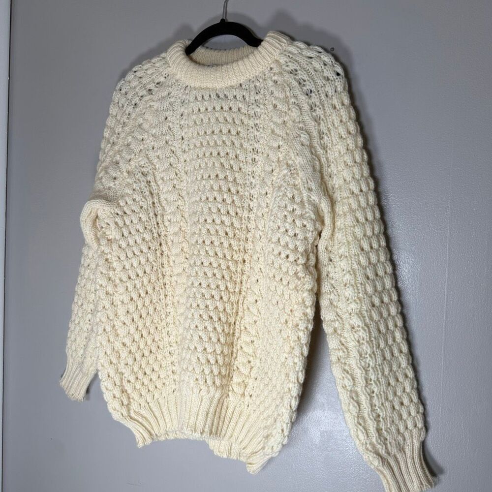 Rory Lynch Men’s Medium Cream Cable Knit Sweater – Irish Fisherman Classic
